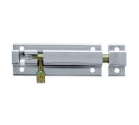 Amig - Pasador de Sobreponer - 120 x 30 mm - Adecuado en Puertas de Paso de Madera - Cantos Cuadrados - Pestillo para Baño, Dormitorio o Despacho - Cerrojo de Seguridad - Aluminio Plateado