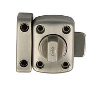 Amig - Pasador de Sobreponer | 30 mm | Adecuado Puertas de Paso de Madera | Cierre Cilíndrico Giratorio | Pestillo para Baño, Dormitorio o Despacho | Cerrojo de Seguridad | Níquel Cepillado