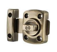 Amig - Pasador de Sobreponer - 30 x 42 mm - Adecuado en Puertas de Paso de Madera - Cierre Cilíndrico Giratorio - Pestillo para Baño, Dormitorio o Despacho - Cerrojo de Seguridad - Zamak Cuero