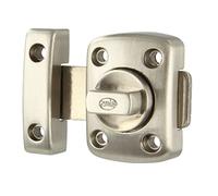 Amig - Pasador de Sobreponer, 30 x 42 mm, Adecuado Puertas de Paso de Madera, Cierre Cilíndrico Giratorio, Pestillo para Baño, Dormitorio o Despacho, Cerrojo de Seguridad, Zamak Plateado Brillante