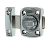 Amig - Pasador de Sobreponer, 30 x 42 mm, Adecuado Puertas de Paso de Madera, Cierre Cilíndrico Giratorio, Pestillo para Baño, Dormitorio o Despacho, Cerrojo de Seguridad, Zamak Plateado Brillante