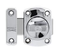 Amig - Pasador de Sobreponer, 40 x 56 mm, Adecuado Puertas de Paso de Madera, Cierre Cilíndrico Giratorio, Pestillo para Baño, Dormitorio o Despacho, Cerrojo de Seguridad, Zamak Plateado Brillante