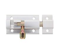 Amig - Pasador de Sobreponer | 50 x 30 mm | Adecuado en Puertas de Paso de Madera | Cantos Cuadrados | Pestillo para Baño, Dormitorio o Despacho | Cerrojo de Seguridad | Aluminio Plateado