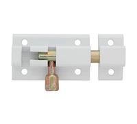 Amig - Pasador de Sobreponer | 50 x 30 mm | Adecuado en Puertas de Paso de Madera | Cantos Cuadrados | Pestillo para Baño, Dormitorio o Despacho | Cerrojo de Seguridad | Aluminio Blanco