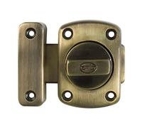 Amig - Pasador de Sobreponer - 50 x 70 mm - Adecuado en Puertas de Paso de Madera - Cierre Cilíndrico Giratorio - Pestillo para Baño, Dormitorio o Despacho - Cerrojo de Seguridad - Zamak Cuero