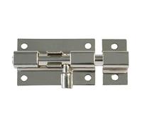 Amig - Pasador de Sobreponer - 60 x 30 mm - Adecuado en Puertas de Paso de Madera - Cantos Cuadrados - Pestillo para Baño, Dormitorio o Despacho - Cerrojo de Seguridad - Acero Plateado