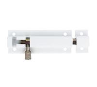 Amig - Pasador de Sobreponer - 80 x 30 mm - Adecuado en Puertas de Paso de Madera - Cantos Cuadrados - Pestillo para Baño, Dormitorio o Despacho - Cerrojo de Seguridad - Aluminio Blanco