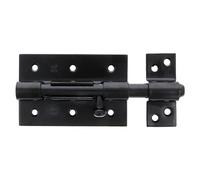 Amig - Pasador de Sobreponer - 85 x 67 mm - Adecuado en Puertas de Paso de Madera - Agujero Portacandados de ø 8 mm - Pestillo para Baño, Dormitorio o Despacho - Cerrojo de Seguridad - Acero Negro