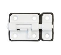 Amig - Pasador de Sobreponer para Puertas Mod.383 - 38 x 34 mm - Pestillo de Seguridad con Base de Plástico - Para Cierre Horizontal - De Acero Acabado en Blanco - Incluye Tirafondos