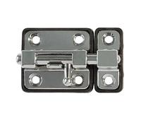 Amig - Pasador de Sobreponer para Puertas Mod.383 | 38 x 34 mm | Pestillo de Seguridad con Base de Plástico | Para Cierre Horizontal | De Acero Cromado | Incluye Tirafondos