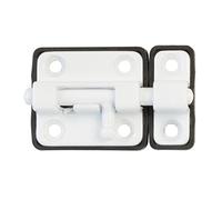 Amig - Pasador de Sobreponer para Puertas Mod.383 - 54 x 36 mm - Pestillo de Seguridad con Base de Plástico - Para Cierre Horizontal - De Acero Acabado en Blanco - Incluye Tirafondos