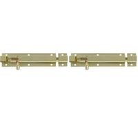 Amig - Pasador de Sobreponer para Puertas Mod.501 - Pestillo de Seguridad para Cierre Horizontal o Vertical - De Aluminio con Acabado Dorado - Medidas: 250 x 40 mm - Incluye Tirafondos (Paquete de 2)