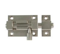 Amig - Pasador de Sobreponer para Puertas Mod.700-40 x 37 mm - Pestillo de Seguridad para Cierre Horizontal o Vertical - De Latón con Acabado Cromado Mate - Incluye Tirafondos