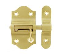 Amig - Pasador de Sobreponer para Puertas Mod.720-50 x 88 mm - Pestillo de Seguridad para Cierre Horizontal - De Latón con Acabado Dorado Mate - Incluye Tirafondos