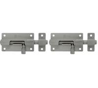 Amig - Pasador de Sobreponer para Puertas Mod.800 - Pestillo de Seguridad para Cierre Horizontal o Vertical - De Acero Inoxidable - Medidas: 40 x 28 mm - Incluye Tirafondos (Paquete de 2)