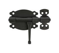 Amig - Pasador de Sobreponer para Puertas y Muebles Mod. 484 - Pestillo de Seguridad para Cierre Horizontal - Material Acero con Eje de Zamak - 100 mm - Estilo Rústico - Negro