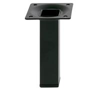 Amig - Pata Cuadrada para Mueble - Mod. 3-25 x 25 x 250 mm - con Tornillo de Regulación - Atornillable por 4 Puntos - Resiste hasta 15 Kg/Pata - Acero Negro