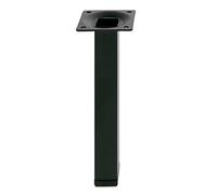 Amig - Pata Cuadrada para Mueble - Mod. 3-25 x 25 x 400 mm - con Tornillo de Regulación - Atornillable por 4 Puntos - Resiste hasta 15 Kg/Pata - Acero Negro