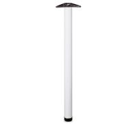 Amig - Pata de Acero Ajustable Blanca Mod.2 para Mesas y Encimeras de Cocina o Comedor, Escritorio u Oficina con Ajuste de Altura 10 mm, Color Blanco, 870 x 60 x 1.2 mm