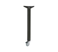 Amig - Pata de Acero Negra Mod.7 con Ruedas Giratorias y Freno para Mesas de Escritorio, Oficina - con Ajuste Altura 10 mm - Medidas: 870 x 60 x 1,2 mm - Resistencia 15 kg/Pata Incluye Tornillería