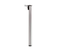 Amig - Pata Plegable de Acero Acabado en Cromado Mate Mod.17 para Mesas de Cocina o Comedor, Escritorio u Oficina con Ajuste de Altura de 10 mm - Medidas: Ø50 x 710 mm - Resistencia 15 kg/Pata