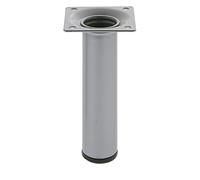 Amig - Pata Redonda para Mueble - 30X350 mm - Acero - para Mesas de Centro, Noche, Cómodas... - Tapón Antirayaduras - Resistentes - Blanco - Tornillería incluída