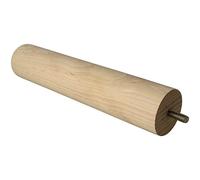 Amig - Pata Redonda para Mueble de Repuesto - Pata Individual para sofá, Cama, Mesa y Armario con Espiga métrica M8 - Ø50 x 250 mm - Madera de Haya Natural sin barnizar - Mod. 30