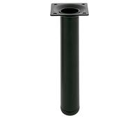 Amig - Pata Redonda para Mueble - Mod. 4 - Ø30 x 350 mm - con Tornillo de Regulación - Atornillable por 4 Puntos - Resiste hasta 15 Kg/Pata - Acero Negro