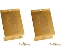 Amig - Pedal de Pie para Empuje de Puertas Pesadas Mod.1 - Abridor de Acero Inoxidable con Huella para Abrir Fácilmente Sin Manos - Ideal para Casas, Portales o Tiendas - 147 x 98 x 3 mm - Dorado