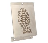 Amig - Pedal de Pie para Empuje de Puertas Pesadas Mod.1 - Abridor de Acero Inoxidable con Huella para Abrir Fácilmente Sin Manos - Ideal para Casas, Portales o Tiendas - 147 x 98 x 3 mm - Plateado