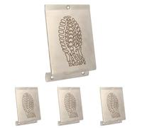 Amig - Pedal de Pie para Empuje de Puertas Pesadas Mod.1 - Abridor de Acero Inoxidable con Huella para Abrir Fácilmente Sin Manos - Ideal para Casas, Portales o Tiendas - 147 x 98 x 3 mm - Plateado