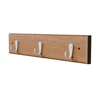 Amig - Perchero de pared múltiple - 320 x 70 x 53 mm - Colgador color Acacia/blanco - Fabricado en MADERA + ZAMAK. Mod. CM36