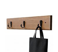 Amig - Perchero de pared múltiple - 320 x 70 x 53 mm - Colgador color Acacia/negro - Fabricado en MADERA + ZAMAK. Mod. CM36