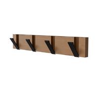 Amig - Perchero de pared múltiple - 420 x 70 x 20 mm - Colgador color Acacia/negro - Fabricado en MADERA + ZAMAK. Mod. CM39