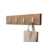 Amig - Perchero de pared múltiple - 440 x 70 x 53 mm - Colgador color Acacia/blanco - Fabricado en MADERA + ZAMAK. Mod. CM36