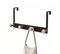 Amig - Perchero para puerta - 350 x 174 x 88 mm - Colgador color Negro - Fabricado en acero y madera FSC. Mod. CP44