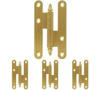 Amig - Pernio a la Derecha - 100 x 58 x 2.3 mm - Arandela a Presión - Con Remate - Cantos Redondos - Sujeta Puertas con Firmeza - Latón Mate (Paquete de 4)