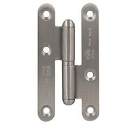 Amig - Pernio a la Derecha - 95 x 52 x 2 mm - Arandela a Presión - Sin Remate - Cantos Redondos - Sujeta Puertas con Firmeza - Acero Inoxidable 18/8 Plateado Mate