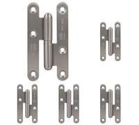 Amig - Pernio a la Derecha - 95 x 52 x 2 mm - Arandela a Presión - Sin Remate - Cantos Redondos - Sujeta Puertas con Firmeza - Acero Inoxidable 18/8 Plateado Mate (Paquete de 5)