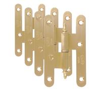 Amig - Pernio a la Izquierda - 100 x 58 x 2.3 mm - Arandela a Presión - Con Remate - Cantos Redondos - Sujeta Puertas con Firmeza - Latón Mate (Paquete de 4)