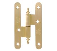 Amig - Pernio a la Izquierda - 95 x 52 x 2.3 mm - Arandela a Presión - Con Remate - Cantos Redondos - Sujeta Puertas con Firmeza - Latón Mate