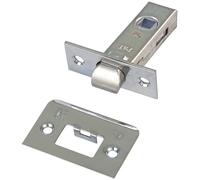 Amig - Picaporte Puerta Interior - Medida 45 mm - Para Puertas de Madera - Frente y Soporte en Canto Cuadrado - Para Manillas con Cuadradillo de 8 mm - Acero Plateado