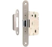 Amig - Picaporte Unificado Mod.2001 para Puertas de Madera de Paso a Baños, Cocinas o Habitaciones - Cierre de Embutir de Acero Inoxidable - De Entrada 50 mm - Frente en Canto Redondo