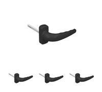 Amig - Pieza de Manilla de Roseta Reforzada - Modelo Sendoa - Fabricada en Aluminio - Medida: 125 X 66 mm - Cuadradillo de 8 mm - Negro (Paquete de 4)