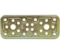 Amig - Placa Perforada de Unión - 120 x 50 x 2,2 mm - Fijación de Estructuras de Madera - Para Uniones Pilar-Viga, Empalmes y Reparaciones - Acero Zincado