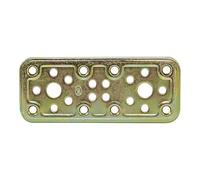 Amig - Placa Perforada de Unión - 160 x 50 x 2.2 mm - Fijación de Estructuras de Madera - Para Uniones Pilar-Viga, Empalmes y Reparaciones - Acero Bicromatado