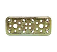Amig - Placa Perforada de Unión - 200 x 50 x 2.2 mm - Fijación de Estructuras de Madera - Para Uniones Pilar-Viga, Empalmes y Reparaciones - Acero Bicromatado