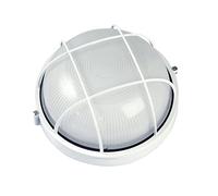 Amig - Plafón de Exterior Estanco - Mod.1 - Ø 240 x 125 mm - Aplique de Pared Decorativo - Adecuado para Entradas, Fachadas, Jardines o Balcones de Casas - Lámpara Redonda de Aluminio Blanco