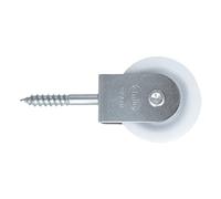 Amig - Polea de Acero con Roldana de Plástico para Tendederos de Ropa ø 39 mm - Incluye Tornillo Tirafondo de Sujección
