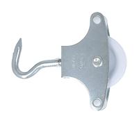 Amig - Polea de Acero con Roldana para Tendederos de Ropa ø 39 mm - Incluye Gancho de Sujección y Guías - Fabricada de Acero